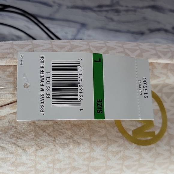 MICHAEL KORS Pink and White Signature Logo Sweatpants Large - Picture 7 of 7